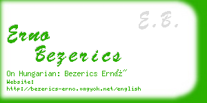 erno bezerics business card